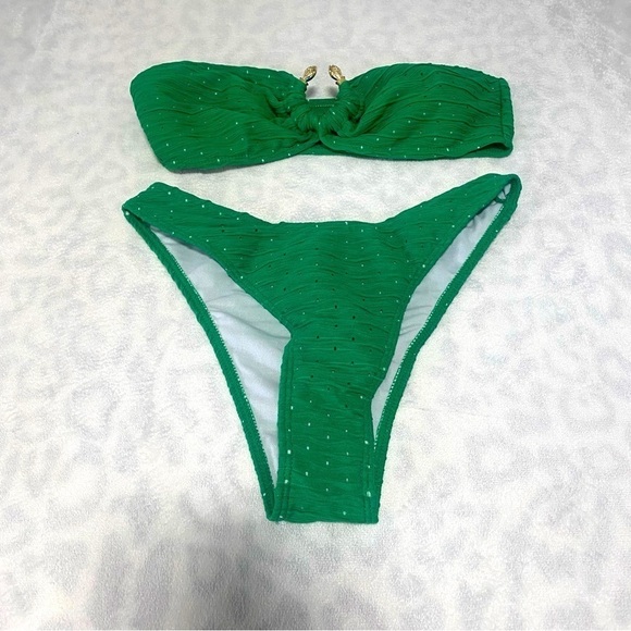 Small Summer Snake U-Ring Tube Bra & High Cut Bottom Bathing Suit NWOT - Picture 1 of 9